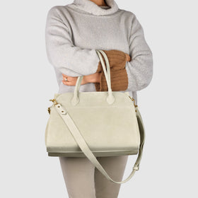 Italian Genuine Suede Top-Handle Bag | Cuneo
