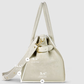 Italian Genuine Suede Top-Handle Bag | Cuneo