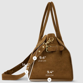 Italian Genuine Suede Top-Handle Bag | Cuneo