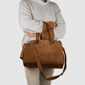 Italian Genuine Suede Top-Handle Bag | Cuneo