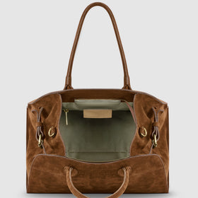 Italian Genuine Suede Top-Handle Bag | Cuneo