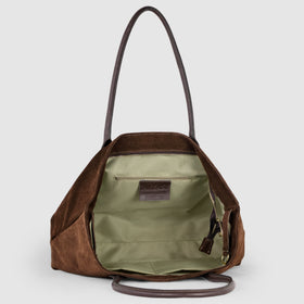 Italian Genuine Suede & Full-Grain Leather Tote Bag | Bologna