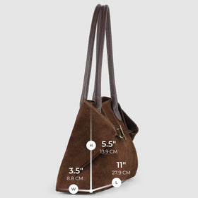 Italian Genuine Suede & Full-Grain Leather Tote Bag | Bologna