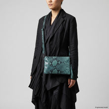 Italian Genuine Python-Print Suede Crossbody Bag 111301