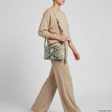 Italian Genuine Python-Print Suede Crossbody Bag 111301