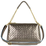 Italian Genuine Weave Metallic Suede Crossbody Bag 171522