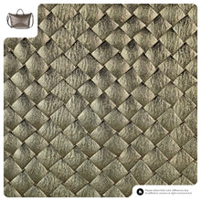 Italian Genuine Weave Metallic Suede Top-Handle Bag 112334