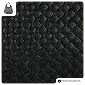 Italian Genuine Woven-Embossed Metallic Suede Top-Handle Bag | Savona