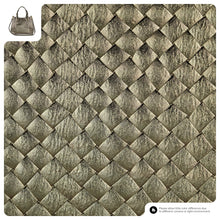 Italian Genuine Weave Metallic Suede Top-Handle Bag 112615