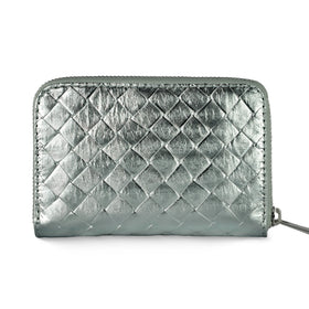 Italian Genuine Woven-Embossed Metallic Suede Wallet | Pesaro