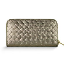 Italian Genuine Weave Metallic Suede Wallet 651088