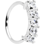 20G 5/16 Clear CZ Quintet Seamless Circular Ring