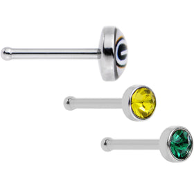 20G Licensed NFL Green Bay Packers Logo Nose Bone 3 Pack