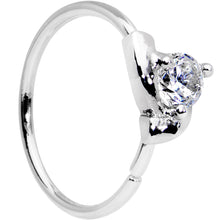 20G 3/8 Clear Gem Pronged Seamless Circular Ring
