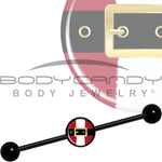 14G Christmas Santa Suit Black Industrial Barbell 37mm