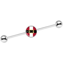 14G Christmas Santa Suit Industrial Barbell 37mm