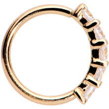 18G 1/4 Clear CZ Gem 14k Yellow Gold Seamless Circular Ring
