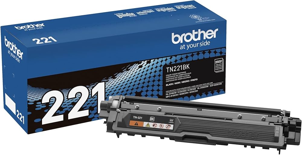 New, Pre-Owned - Brother TN-221 Standard-Yield Black Toner Cartridge, TN221BK