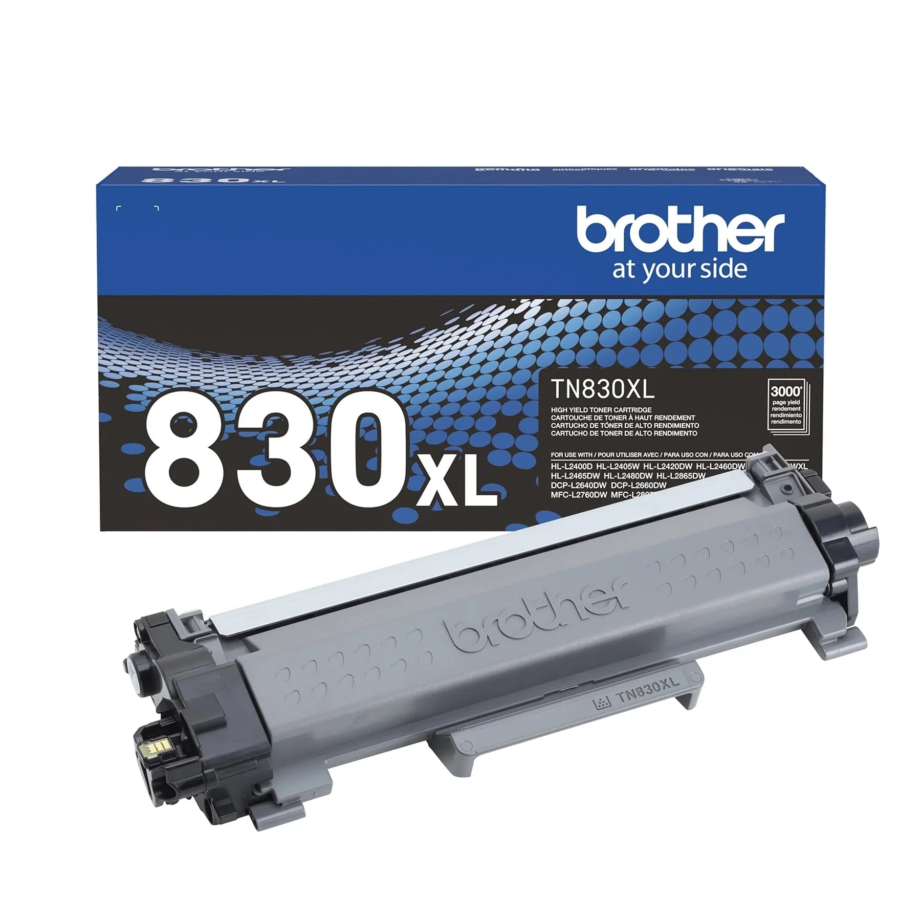 New, Pre-Owned - Brother TN830XL Black High Yield Printer Toner Cartridge, TN830XLBK