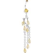Yellow Gem Prepare To Stare Sleek Curves Dangle Belly Ring