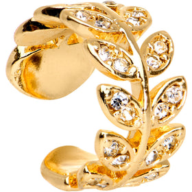 Clear Gem Crown of Leaves Adjustable Ear Cuff