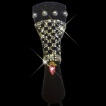 Rozanna's Onyx Lattice Violin Tailpiece | Black & Clear Crystal Checkerboard