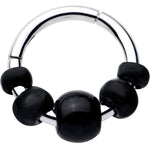16G 5/16 Black Chunky Beads Hinged Segment Ring