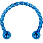 16G 1/2 Light Blue Seriously Twisted Horseshoe Circular Barbell
