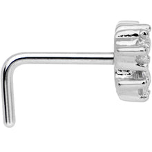 20G Clear CZ Heart Faux Hoop L Shaped Nose Ring