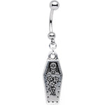 Handcrafted Day of the Dead Halloween Reversible Dangle Belly Ring