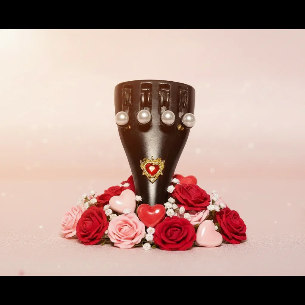 Rozanna's Love Song Bejeweled Violin Tailpiece | Heart Crystal Design