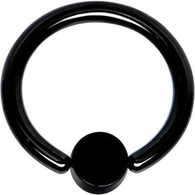 12G 1/2 Clear Gem 5mm Disc Black BCR Captive Ring