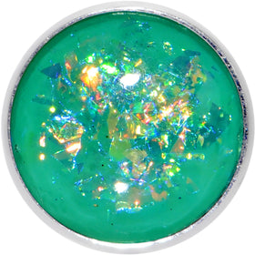 Green Faux Opal Fun with Color Barbell Tongue Ring