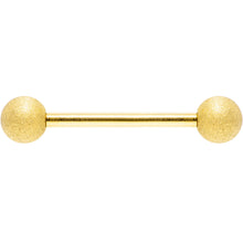 Gold Color PVD Sandblasted Barbell Tongue Ring