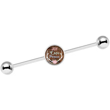 14G Joy Love Peace Antlers Industrial Barbell 37mm