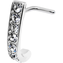 18G Clear CZ Sleek Faux Hoop L Shaped Nose Ring