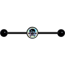 14G Pink Green Plaid Heart Skull Black Industrial Barbell 37mm