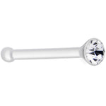 20G 1/4 Clear Gem Stud Acrylic Nose Bone