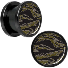 Tiger Camo Print Black Anodized Screw Fit Plug Set 1/2
