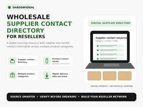 Wholesale Supplier Contact Directory for Resellers digital product cover