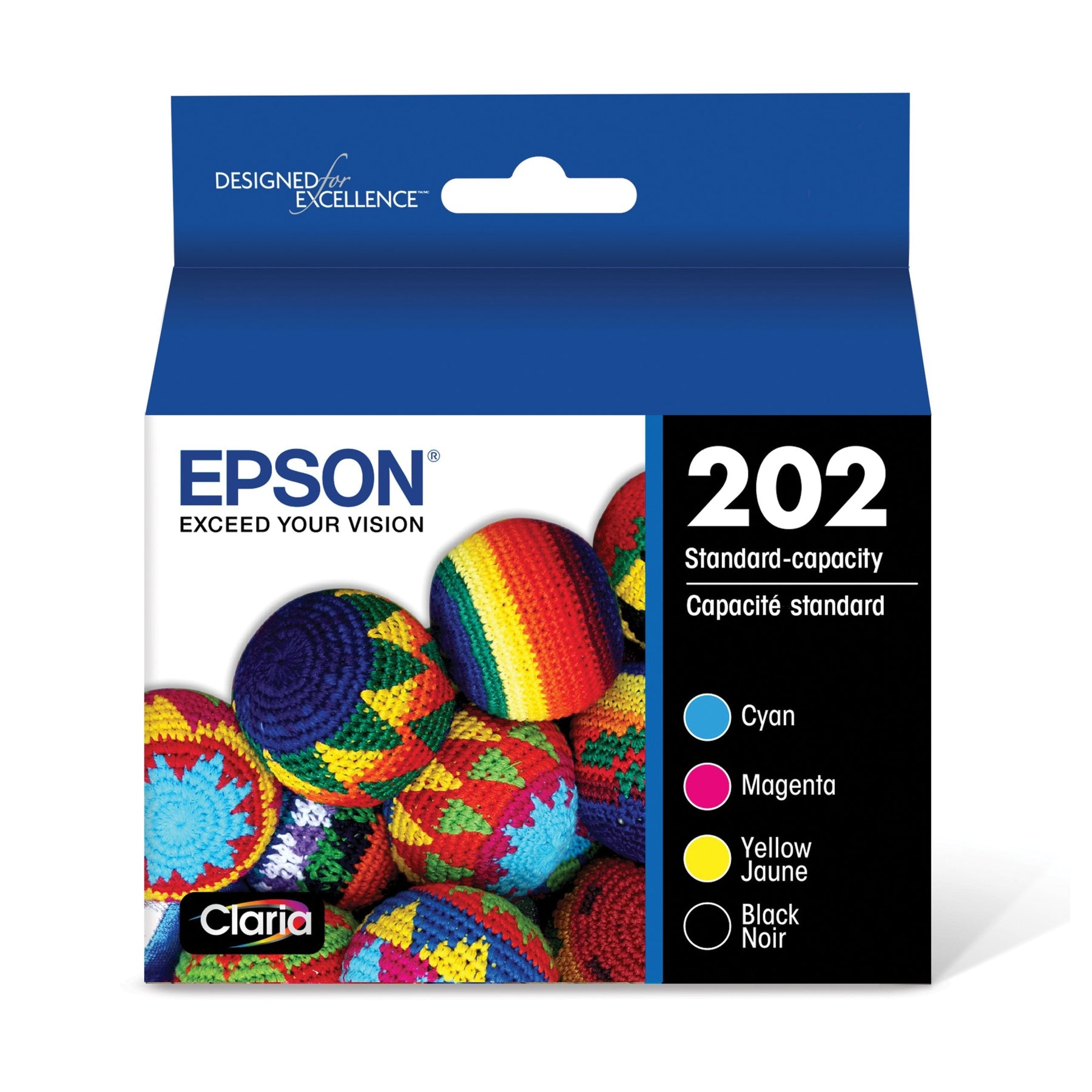New, Pre-Owned - Epson 202 Standard Capacity Black, Cyan, Magenta & Yellow Ink Cartridges