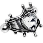 16G 1/2 Clear Gem Queen of Hearts Cuff Cartilage Earring