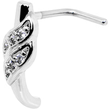 18G Clear CZ Swish Faux Hoop L Shaped Nose Ring