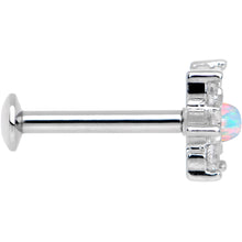 5/16 White Faux Opal Internally Threaded Star Flower Labret Monroe