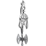 Handcrafted Viking Axe and Helmet Double Mount Dangle Belly Ring