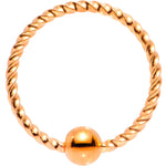 20G 5/16 Rose Gold Tone Anodized So Twisted Captive Style Seamless Ring