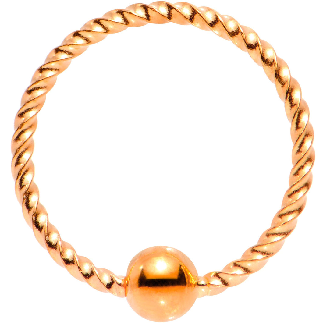 20G 5/16 Rose Gold Tone Anodized So Twisted Captive Style Seamless Ring
