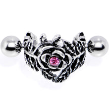 16G 1/2 Pink Gem Floral Wreath Cuff Cartilage Earring