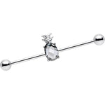 14G Clear Gem Juicy Pineapple Industrial Barbell 38mm