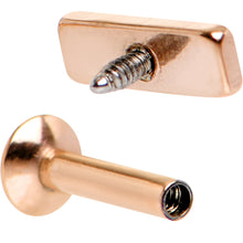 1/4 6mm Rose Gold IP Rectangle Internal Thread Daith Cartilage Tragus